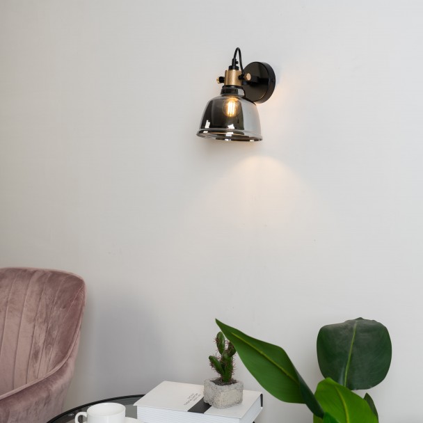 transparent Rauchglas sconce - Linz