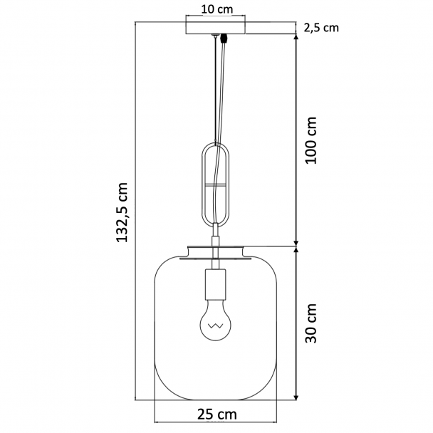 Pendelleuchte geräuchertes Glas - Tamale