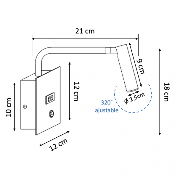 Praktische und moderne LED-Leselampe und...