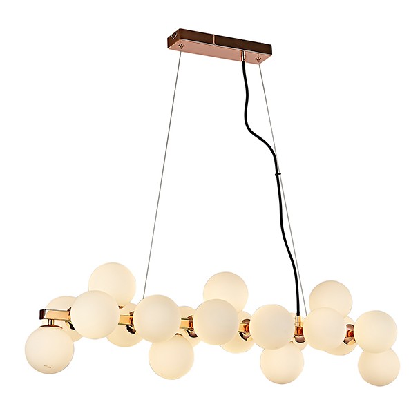 Moderne, langgestreckte Pendelleuchte für das Esszimmer