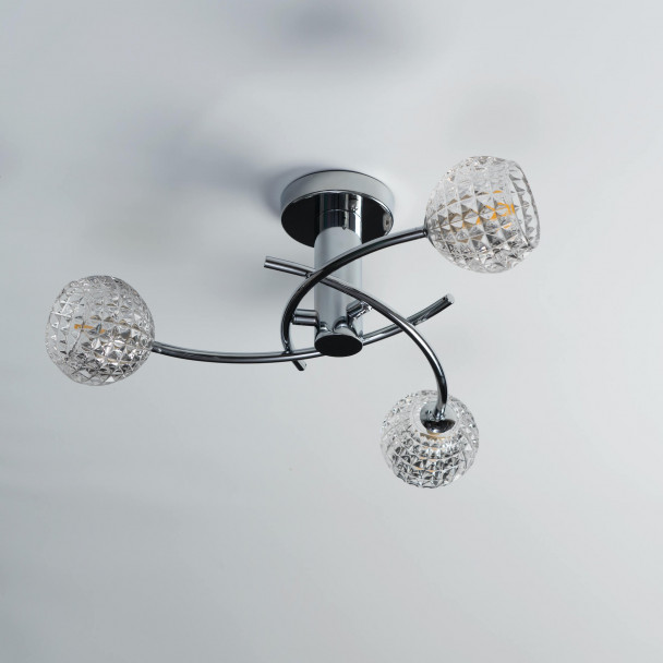 Deckenleuchte G9 Glasdesign mit grafischem Muster