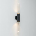 Moderne Wandleuchte aus Metall und klarem Glas
