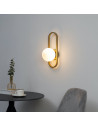 Goldfarbene Vintage-Wandleuchte mit Weißglas - Belisto