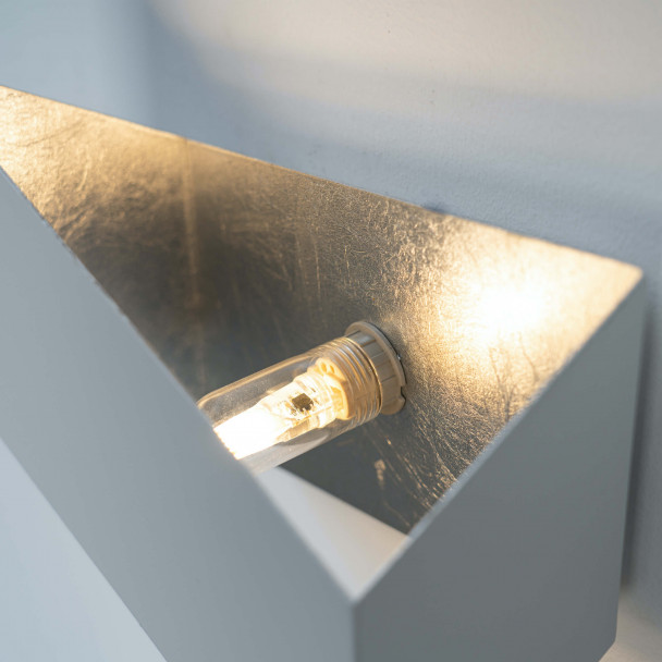 Design-Wandleuchte weiß silber