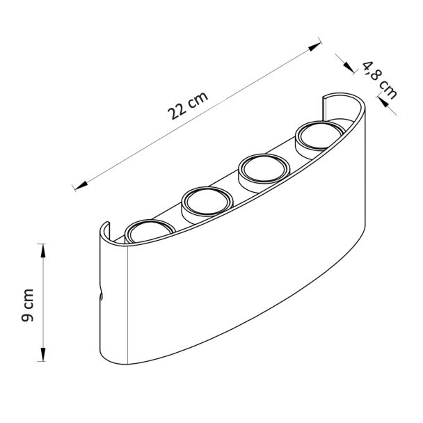 Led-Wandleuchte - Prisma