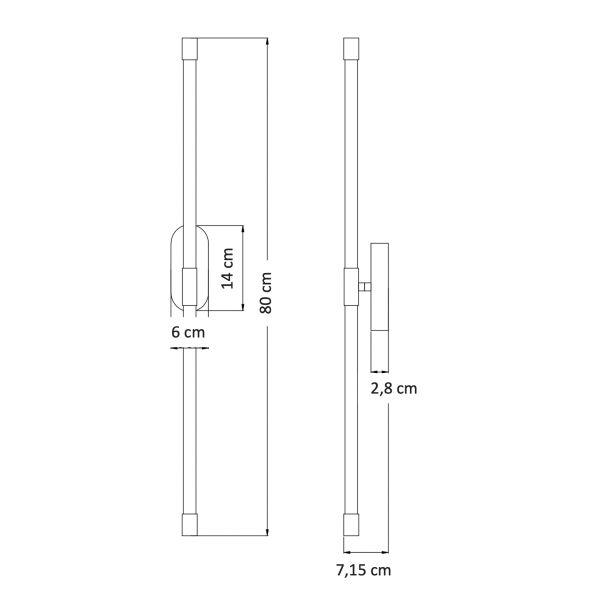 Goldene LED-Wandleuchte - Natys