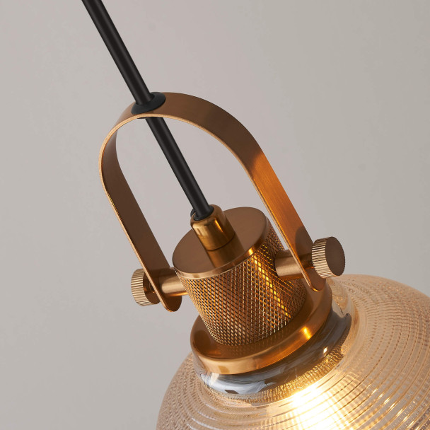 Hängeleuchte in Gold und Cognac - Vela
