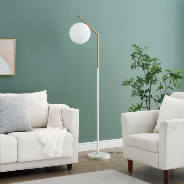 Stehlampe in Weiß und Gold - Molia