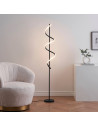 Große schwarze LED Lampe mit spiralförmiger Lichtkaskade -Simaria