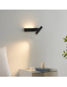 Schwarze Wandleuchte für das Bett mit Leselicht rechts -Lodvi - RECHTS