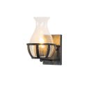 Wandleuchte Schwarz mit Glas Vase - Elerina