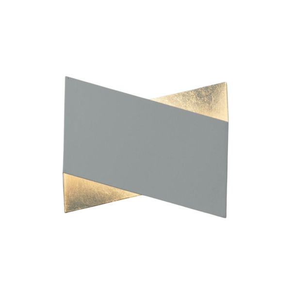 Weiße Wandleuchte im Origami-Stil mit silberner Innenseite - Mykos