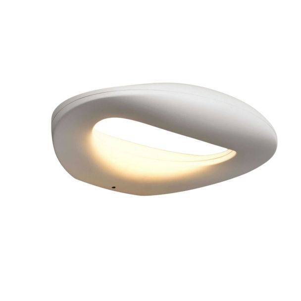 Weiße Design-LED-Wandleuchte mit abgerundeten Kurven - Melia
