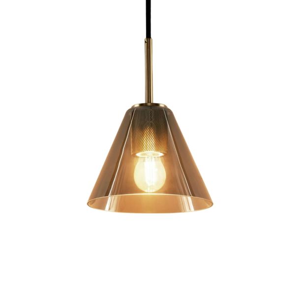Kegelförmige Design-Hängelampe mit rauchigem Glas -Soliria