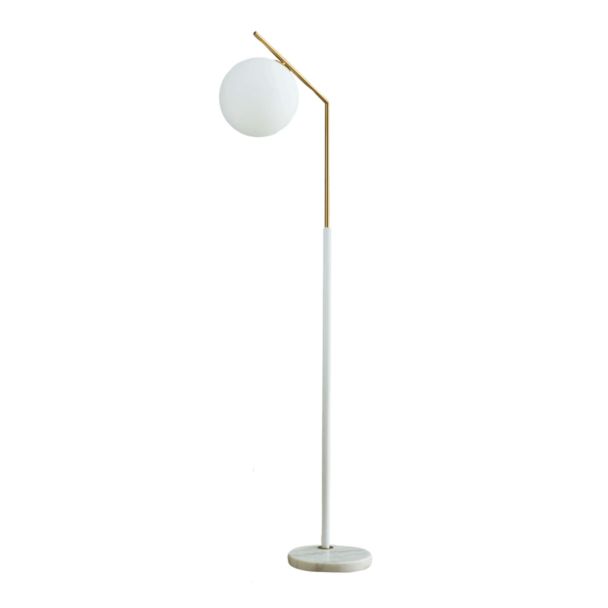 Puristische weiße und Messing Stehlampe -Molia