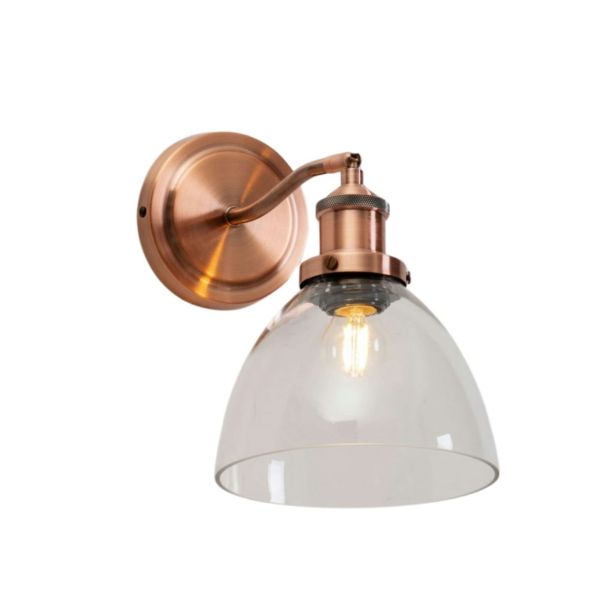 Vintage-Wandlampe aus Glas und Kupfer - Flavia