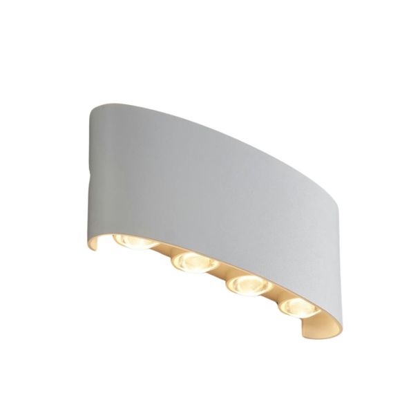 Weiße Multifokus LED Wandleuchte IP54 -Prisma