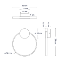 Wandleuchten-Diagramm Maße Design - Alisa
