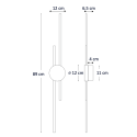Technisches Diagramm goldene LED-Wandleuchte - Pia