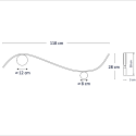Technisches Diagramm gebogene LED-Wandleuchte - Curva