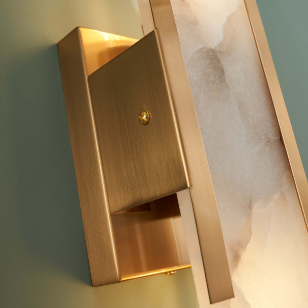LED-Wandleuchte Gold Opalglas-Lampenschirm - Enola