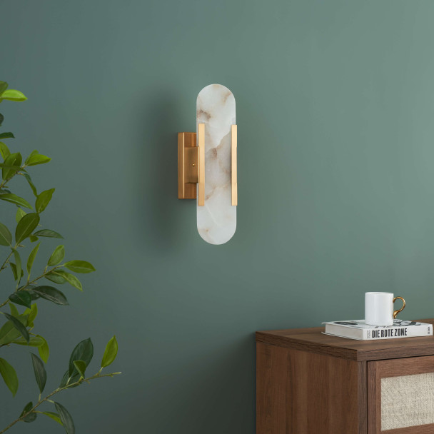 Design-Wandleuchte Glas Metall Gold - Enola