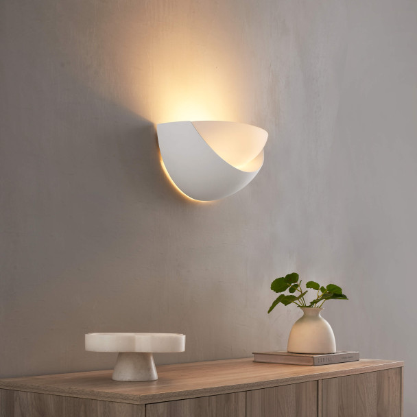 Weiße LED-Wandleuchte moderne Deko - Gillian