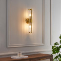 Vertikale Wandleuchte Gold geriffeltes Glas 2xE14 - Medilia