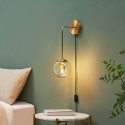 Goldene Wandleuchte Bernstein Glas - Robyn