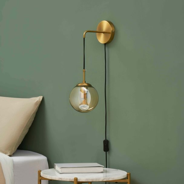 Designer Wandleuchte Gold Metall und Glas - Robyn