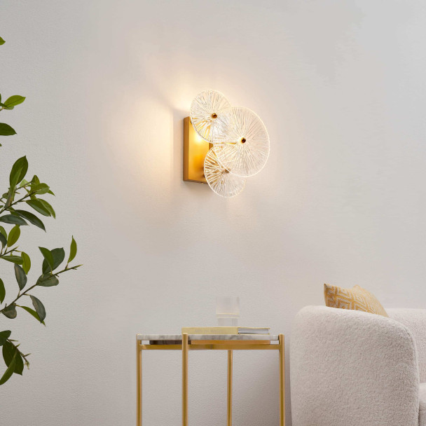 Goldene Wandleuchte rundes Glas - Emilia