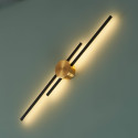Warme schwarze und goldene LED-Wandbeleuchtung - Pia