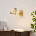 Goldene LED-Wandleuchte mit verstellbarer Leselampe - Rimio