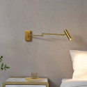 Verstellbare goldene LED-Wandleuchte mit Leselampe - Rimio