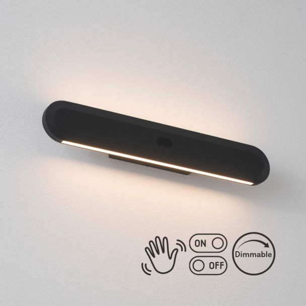 Schwarze LED-Wandlampe für Innenräume mit Dimmer und Sensor -Aika