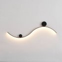 Elegante schwarze und weiße LED-Wandleuchte Silhouette - Curva