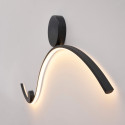 Schwarze und weiße LED-Wandleuchte sanftes Licht - Curva