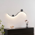 Skulpturale schwarze und weiße LED-Wandleuchte - Curva