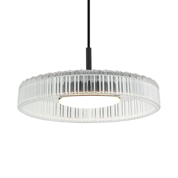 Moderne schwarze pendelleuchte klares glas hell - Damian