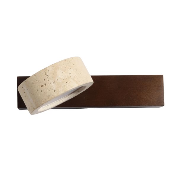 Travertin holz wandbeleuchtung natur - Fiorenzo