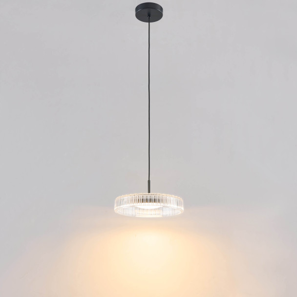 Elegante schwarze pendelleuchte klares glas für wohnzimmer - Damian