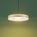 Schwarze designer pendelleuchte modern aus transparentem glas - Damian