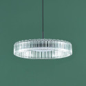 Elegante schwarze pendelleuchte aus transparentem glas - Damian