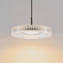 Schwarze runde pendelleuchte klares glas - Damian