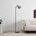 Minimalistische schwarze stehlampe rauchglas - Linz