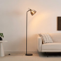 Schwarze design stehlampe glänzendes rauchglas - Linz