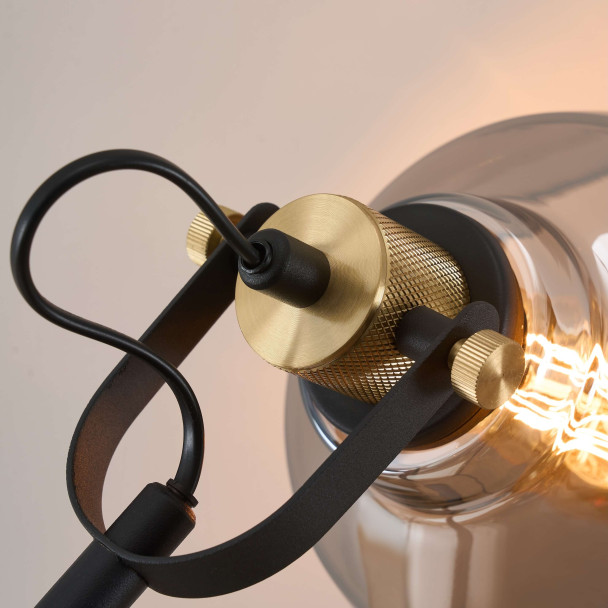 Dezente schwarze stehlampe rauchglas - Linz