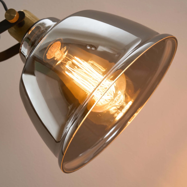 Elegante schwarze stehlampe rauchglas - Linz