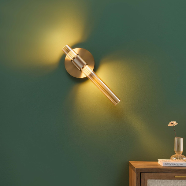 Moderne vertikale goldene wandleuchte - Cyllia