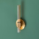 Goldene wandleuchte aus geripptem glas hell - Cyllia